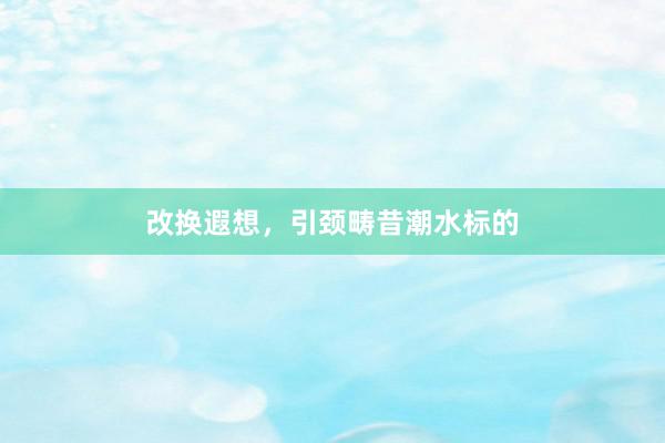 改换遐想，引颈畴昔潮水标的